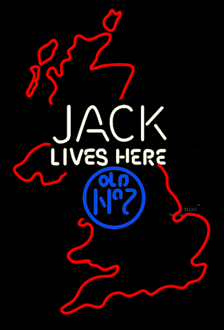 Jack Daniels Jack Lives Here UK outline Neon Sign 