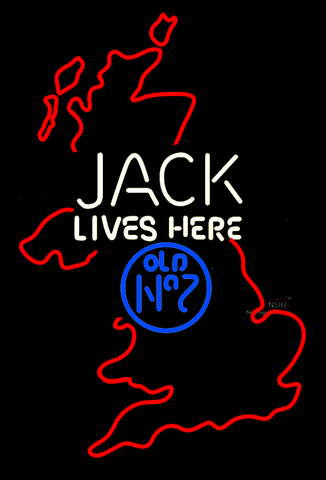 Jack Daniels Jack Lives Here UK outline Neon Sign