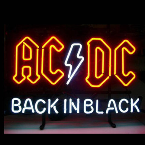 Professional Ac Dc Back In Black Neon Sing