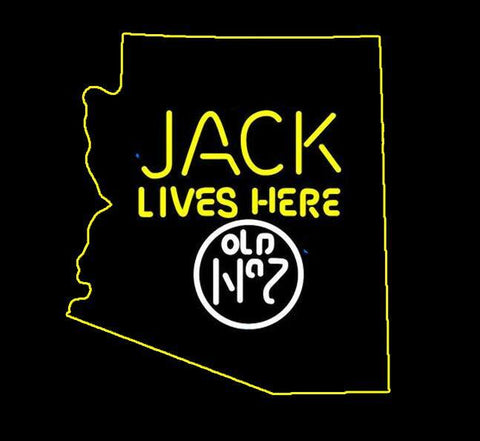 Jack Daniels Jack Lives Here Arizona Real Neon Glass Tube Neon Sign