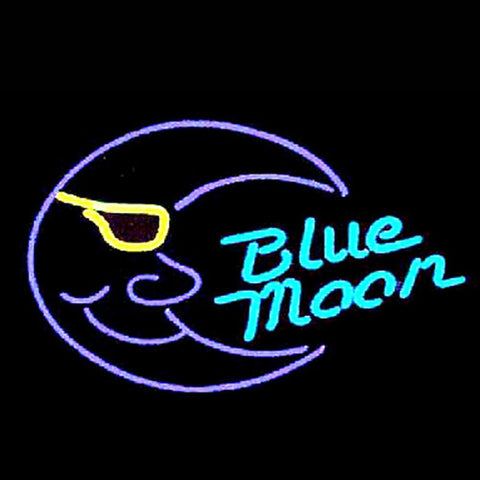 Professional Blue Moon Beer Bar Open Neon Signs