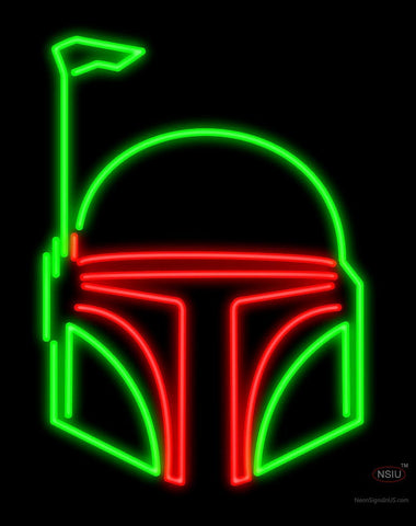Boba Fett Helmet Star Wars Neon Sign 