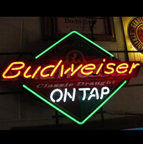 Budweiser On Tap Classic Draught Beer Neon Sign 