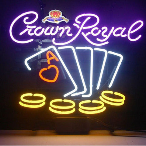 Professional  Crown Royal Poker Chips Neon Sign 