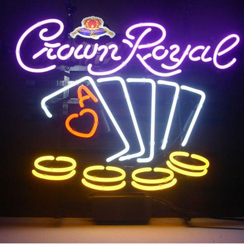 Professional  Crown Royal Poker Chips Neon Sign