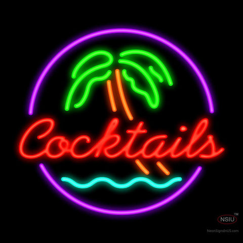 Cocktail Palm Tree Neon Sign