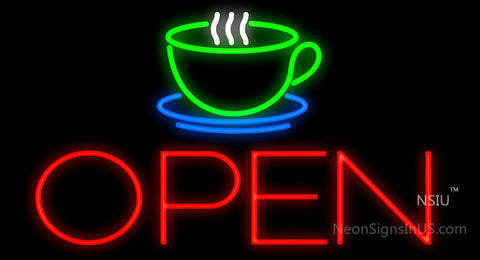 Coffee Cup Open Neon Sign