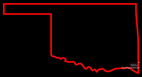 Custom Outline Of The State Of Oklahoma Neon Sign  