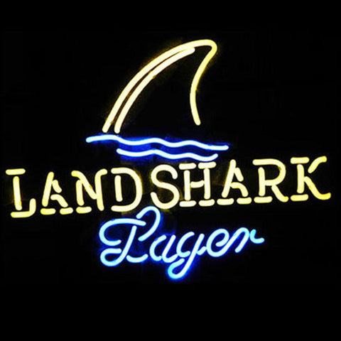 Professional Landshark Lager Beer Bar Open Neon Signs