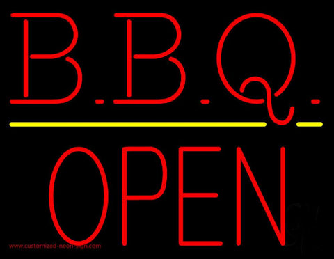 BBQ - Block Open Neon Sign 