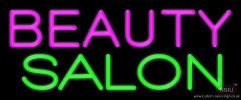 Pink Beauty Salon Green Neon Sign 