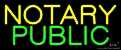 Yellow Notary Public Neon Sign