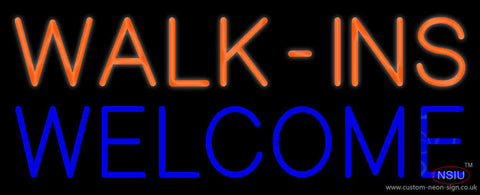 Yellow Walk Ins Pink Welcome Neon Sign 