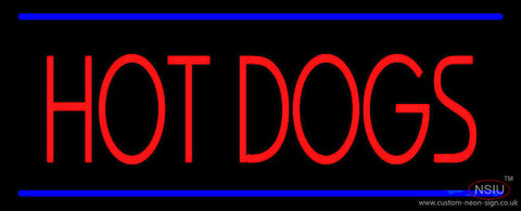 Red Hot Dogs Blue Lines Neon Sign