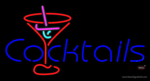 Cocktail Real Neon Glass Tube Neon Sign with Red Cocktail Glass 