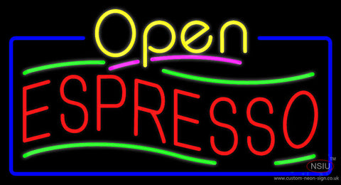 Yellow Open Espresso Neon Sign