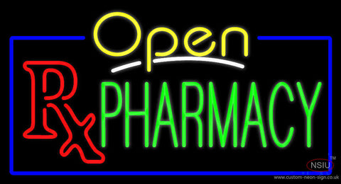 Yellow Open Pharmacy Neon Sign