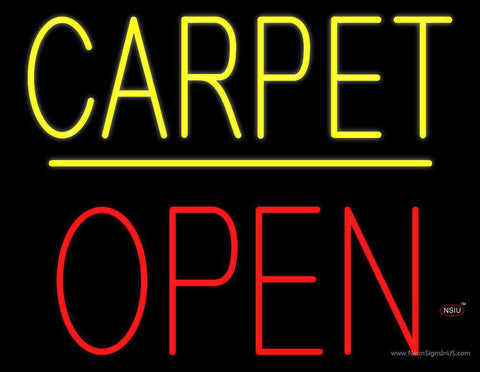 Carpet Block Open Yellow Line Real Neon Glass Tube Neon Sign 