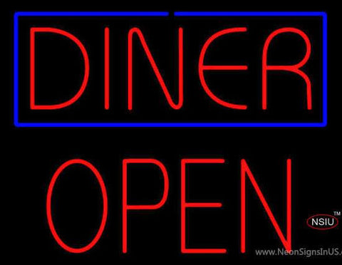 Diner Block Open Real Neon Glass Tube Neon Sign 