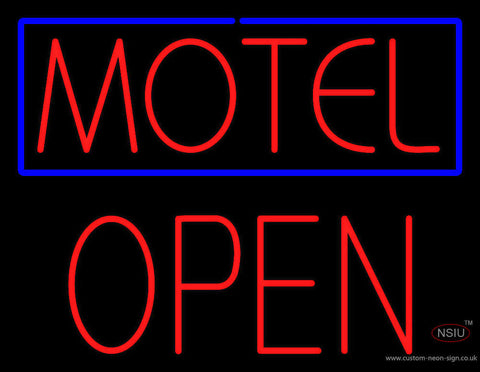 Motel Block Open Neon Sign 