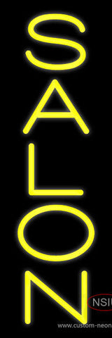 Vertical Yellow Salon Neon Sign 