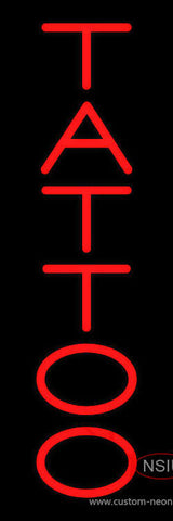 Vertical Red Tattoo Neon Sign 