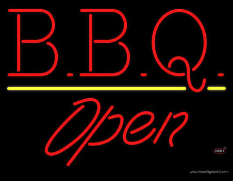 BBQ - Slant Open Neon Sign 