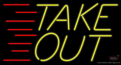 Yellow Take Out Neon Sign 
