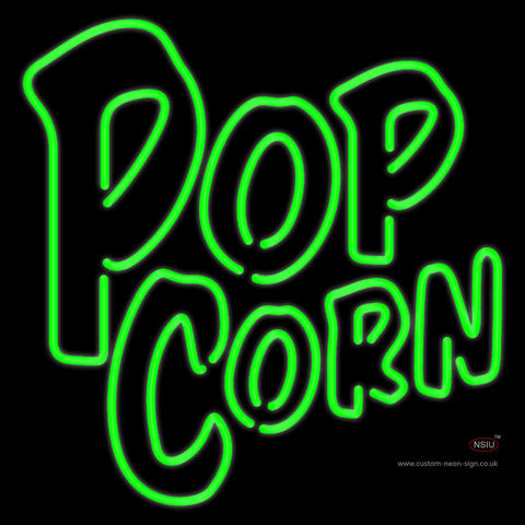 Green Popcorn Neon Sign 