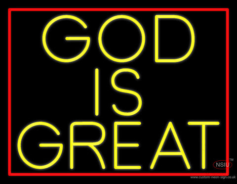 Yellow God Is Great Neon Sign 