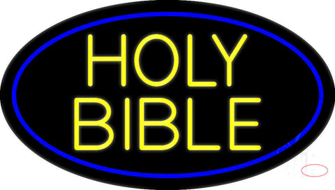 Yellow Holy Bible Neon Sign 