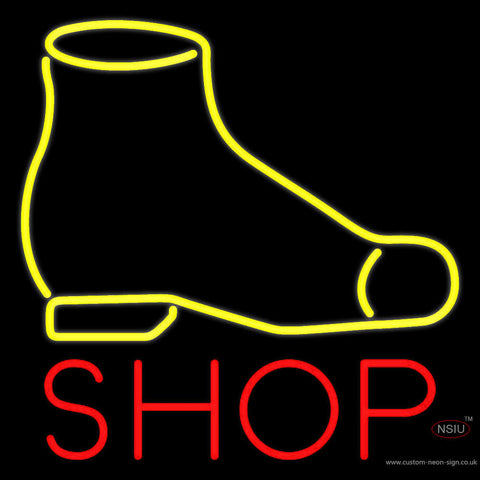 Yellow Shoe Red Shop Neon Sign 