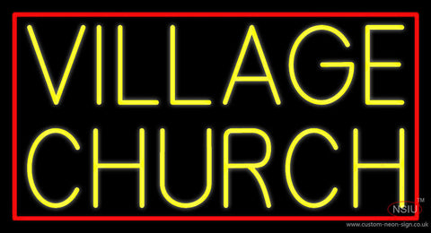 Yellow Village Church Neon Sign 