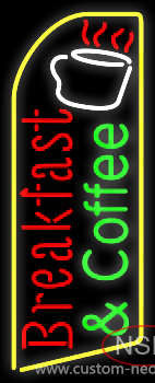 Red Breakfast And Green Coffee Neon Sign