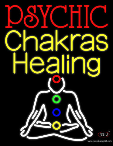 White Psychic Chakras Healing Real Neon Glass Tube Neon Sign 