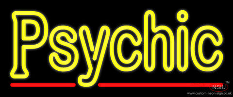 Yellow Double Stroke Psychic Neon Sign 