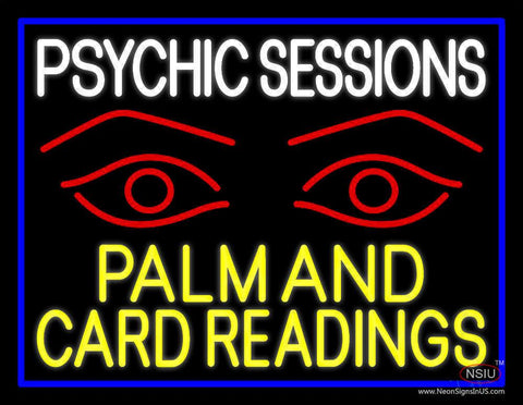 Yellow Psychic Sessions With Red Eye Real Neon Glass Tube Neon Sign 