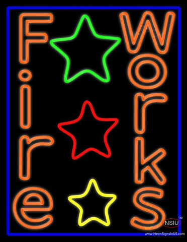 Double Stroke Fireworks Neon Sign 