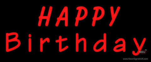 Red Happy Birthday Neon Sign 