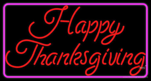 Cursive Happy Thanksgiving  Neon Sign 