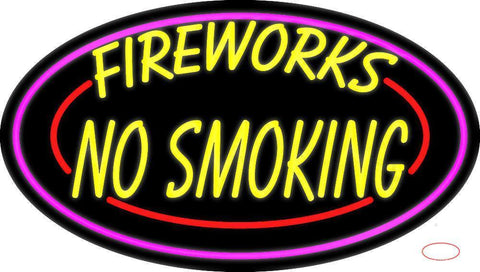 Double Stroke Fire Works No Smoking  Neon Sign 