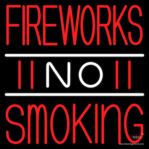 Double Stroke Fire Works No Smoking  Neon Sign 