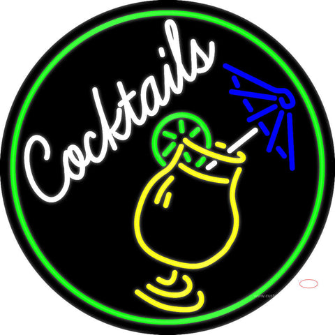 Cocktail And Martini Umbrella Cup Bar Neon Sign 