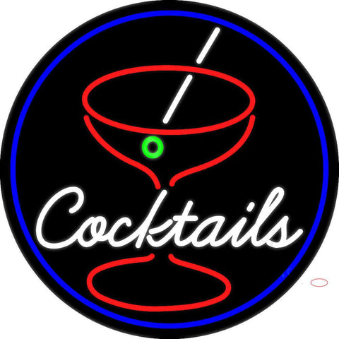 Cocktail Glass Real Neon Glass Tube Neon Sign 