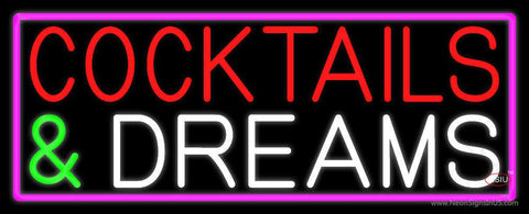 Cocktails And Dreams Bar Real Neon Glass Tube Neon Sign 