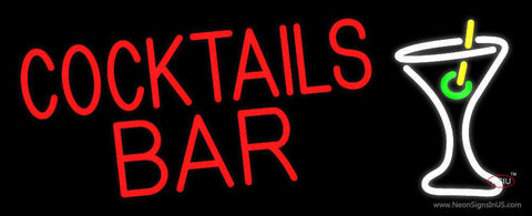 Cocktails Bar Real Neon Glass Tube Neon Sign 