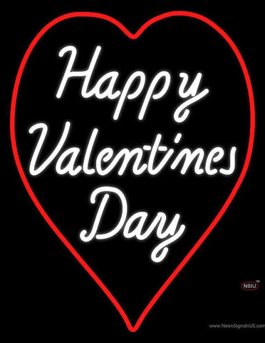 Happy Valentines Day Heart Logo Neon Sign 