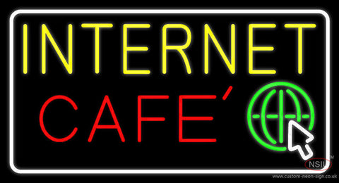 Yellow Internet Cafe Neon Sign 
