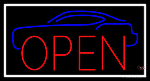 Car Open Block  Real Neon Glass Tube Neon Sign 