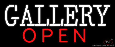 White Gallery Open Neon Sign 